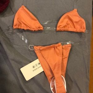 SKINNY DIPPING CLEAR STRAP MICRO TRIANGLE BIKINI